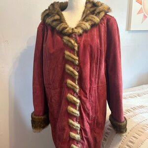 Dennis Basso Genuine Leather Faux Lined Coat